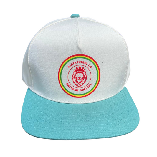 Rasta Futbol Co Trucker Hat - Beige and Green Snapback